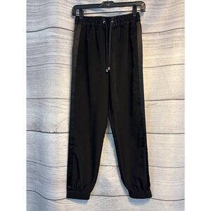Topshop Black Jogger with Tuxedo Stripe Pants US 2